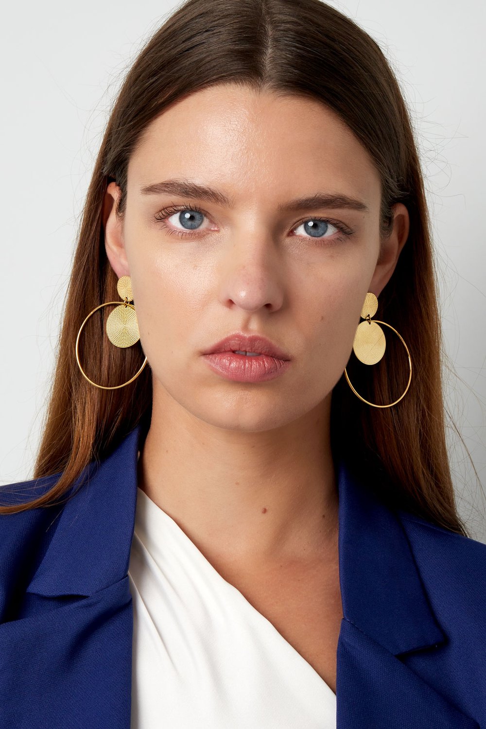 Earrings round & round - silver color Stainless Steel h5Picture2